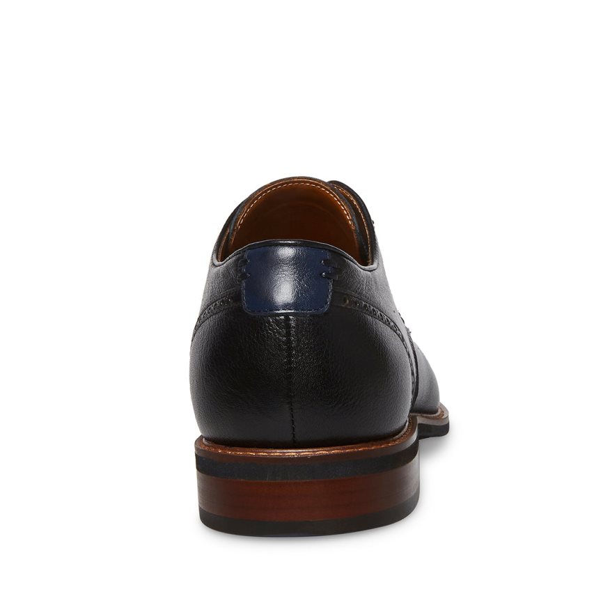 Steve Madden Bannon Lær Derby Sko Herre Svarte | MWIXV3925