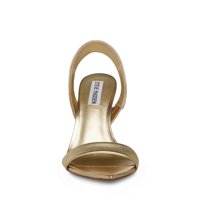 Steve Madden Batali Lær Sandaler med Hæl Dame Gull | UVHDM8627