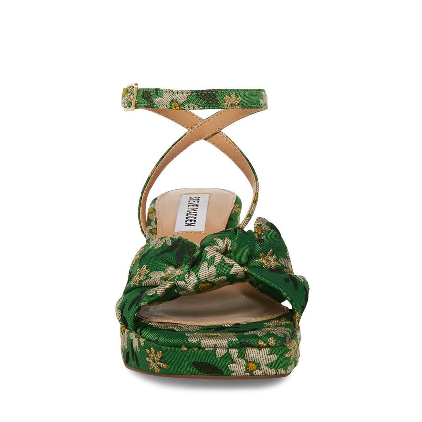 Steve Madden Bettina Floral Sandaler med Hæl Dame Grønn | KWFJA2106