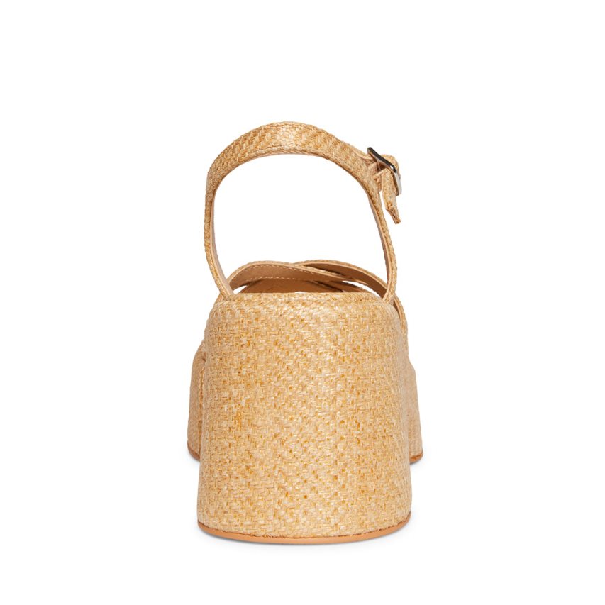 Steve Madden Crazy30 Raffia Platåsandaler Dame Beige | NBKMZ5781