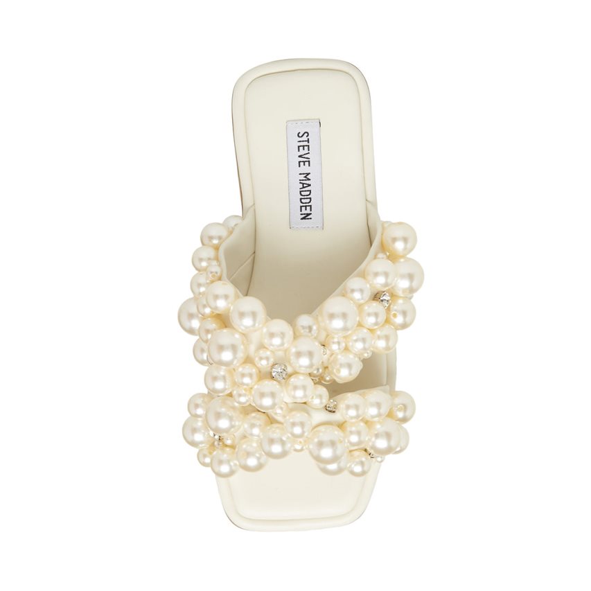 Steve Madden Duri Badesandaler Dame Hvite | KXJYO5428