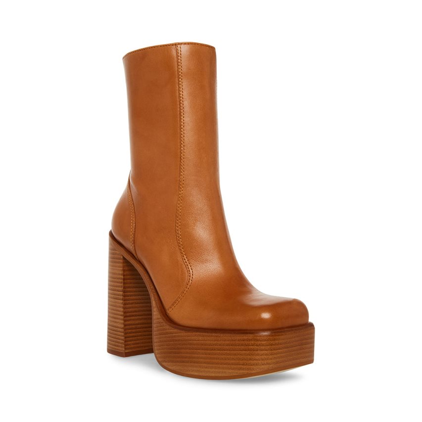 Steve Madden Dwane Lær Ankelstøvletter Dame Brune | XDJOP2478