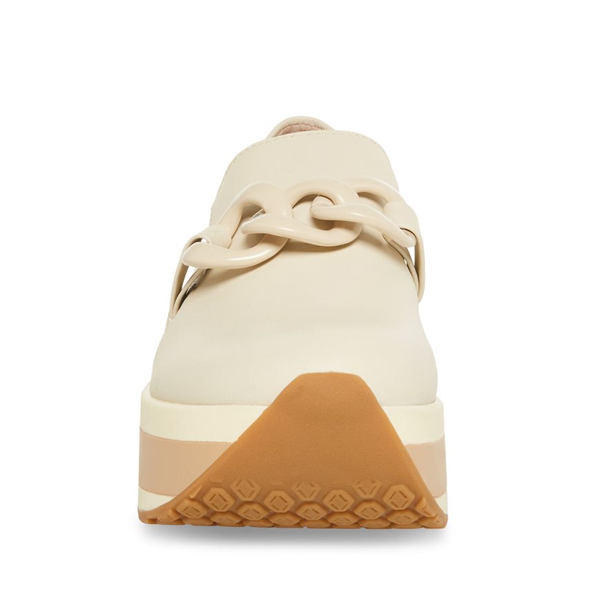 Steve Madden Haze Lær Platform Sko Dame Beige | BOQLN4219