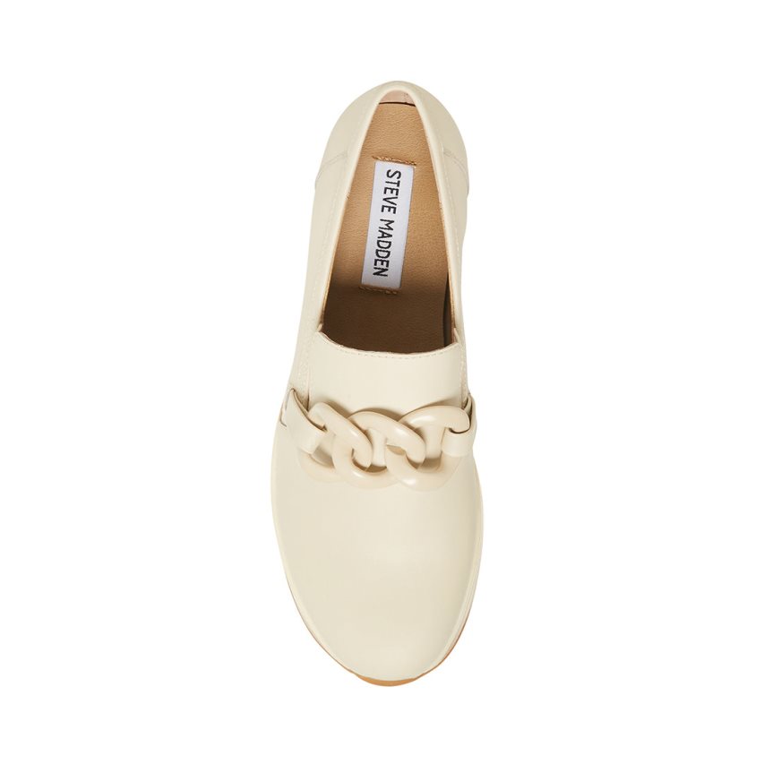 Steve Madden Haze Lær Platform Sko Dame Beige | BOQLN4219