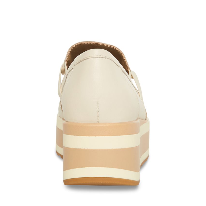 Steve Madden Haze Lær Platform Sko Dame Beige | BOQLN4219