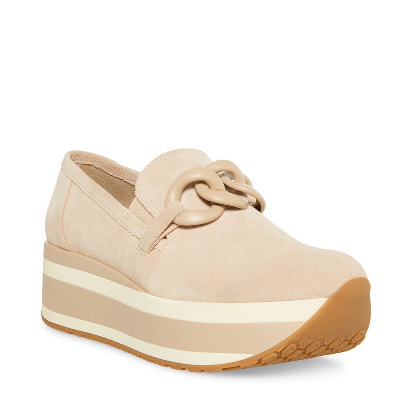 Steve Madden Haze Semsket Skinn Platform Sko Dame Beige | THXRW2410