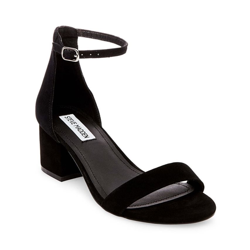 Steve Madden Ireneew Semsket Skinn Sandaler med Hæl Dame Svarte | JVECO4618