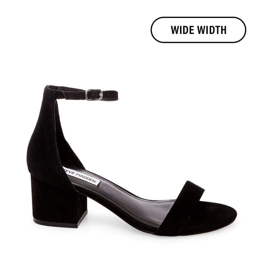 Steve Madden Ireneew Semsket Skinn Sandaler med Hæl Dame Svarte | JVECO4618