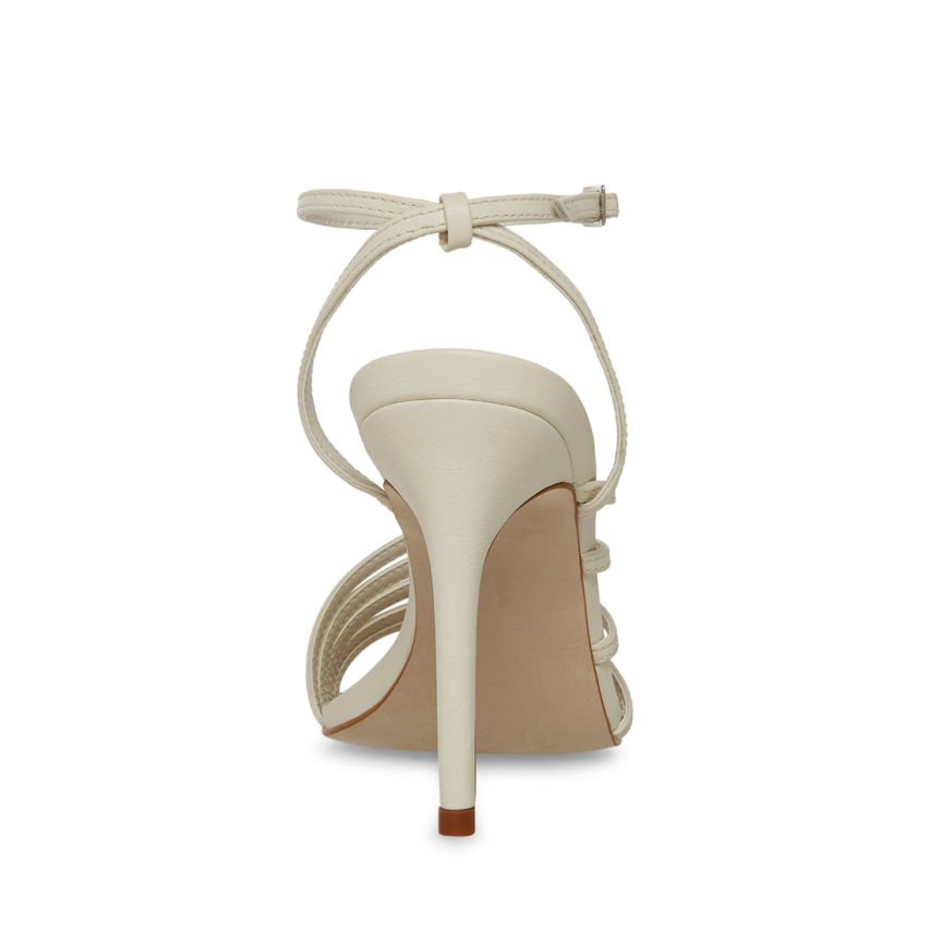 Steve Madden Kamila Lær Sandaler med Hæl Dame Hvite | BIUFT3781