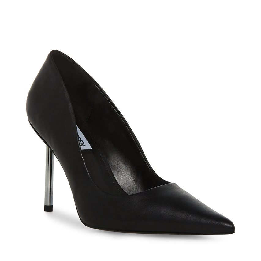 Steve Madden Kristie Lær Høye Hæler Dame Svarte | UVXFS9017