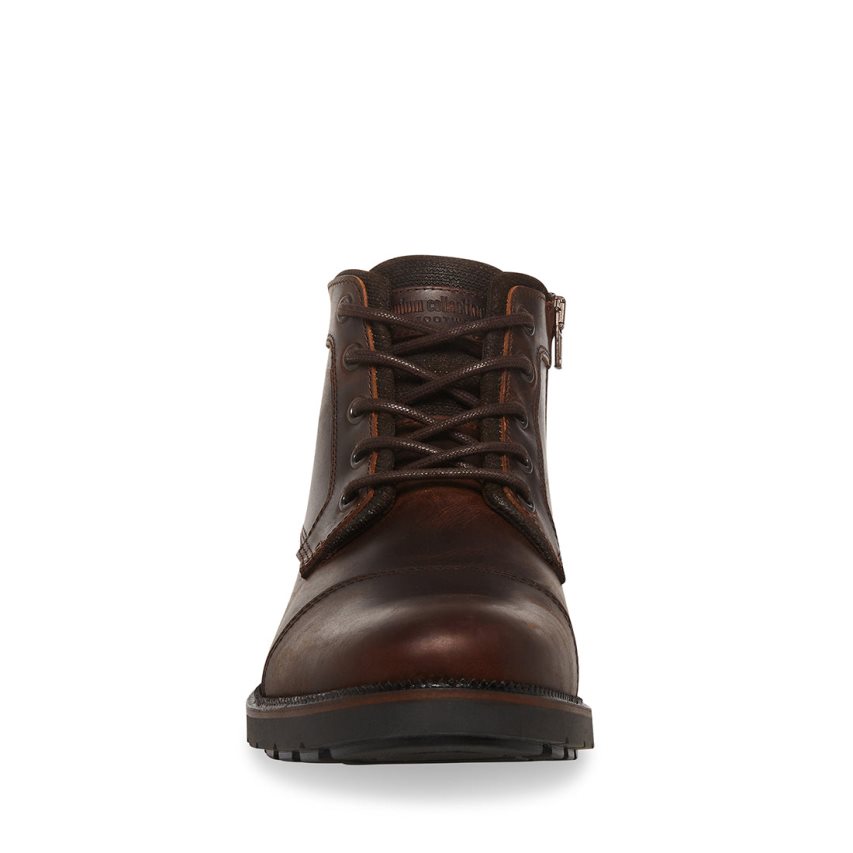 Steve Madden Lanier Lær Ankelstøvletter Herre Mørke Brune | NVJPS6740