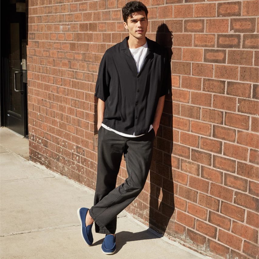 Steve Madden Larken Semsket Skinn Loafers Herre Blå | XOZGU0718