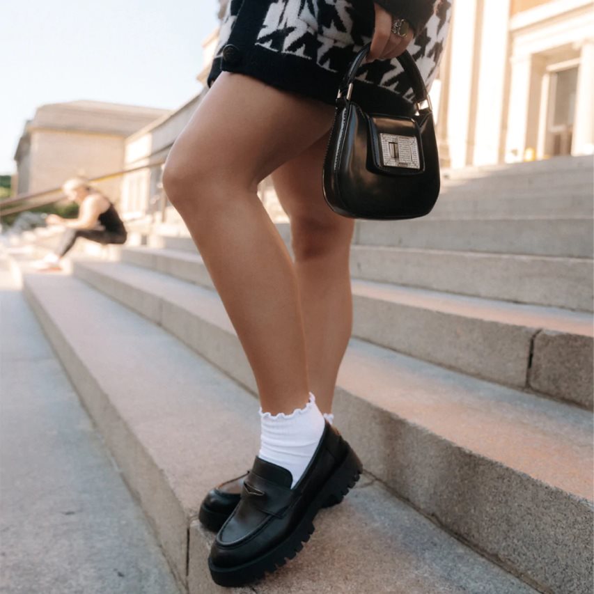 Steve Madden Lawrence Lær Loafers Dame Svarte | HEBPY5826