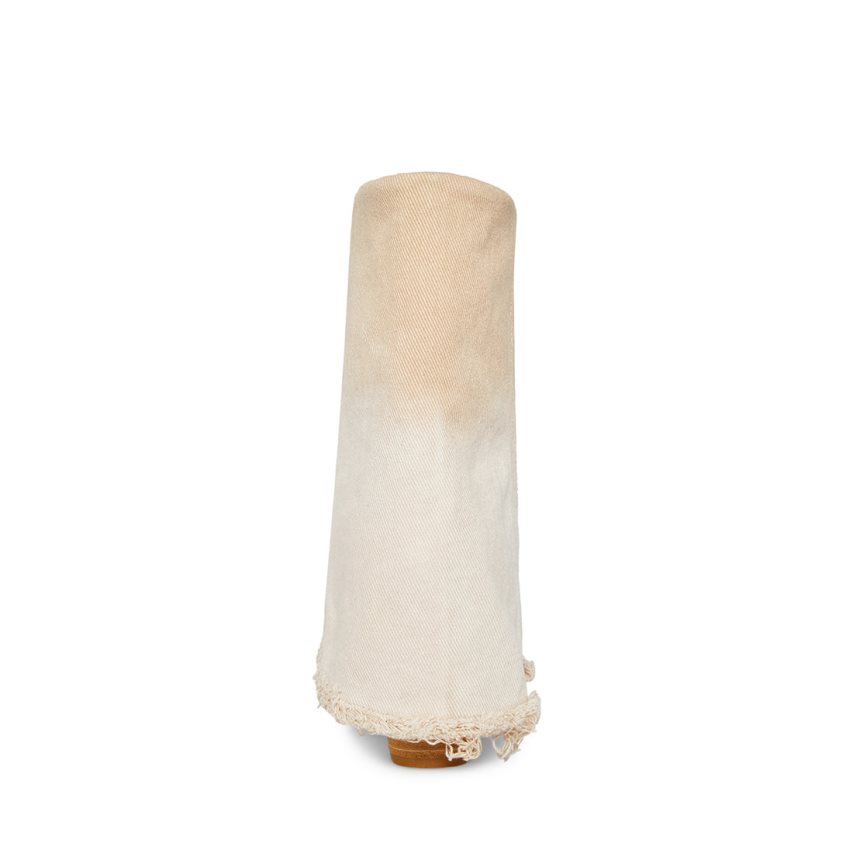 Steve Madden Livvy Denim Høye Støvletter Dame Beige | IWOMK2710