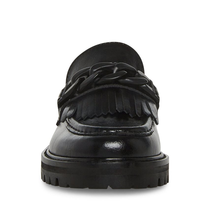 Steve Madden Malory Lær Loafers Dame Svarte | USBEG5824