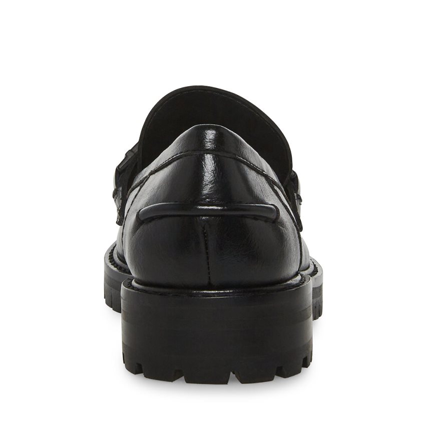 Steve Madden Malory Lær Loafers Dame Svarte | USBEG5824