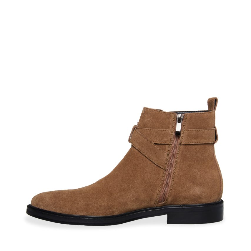 Steve Madden Matthew Semsket Skinn Ankelstøvletter Herre Brune | XVRKJ6459