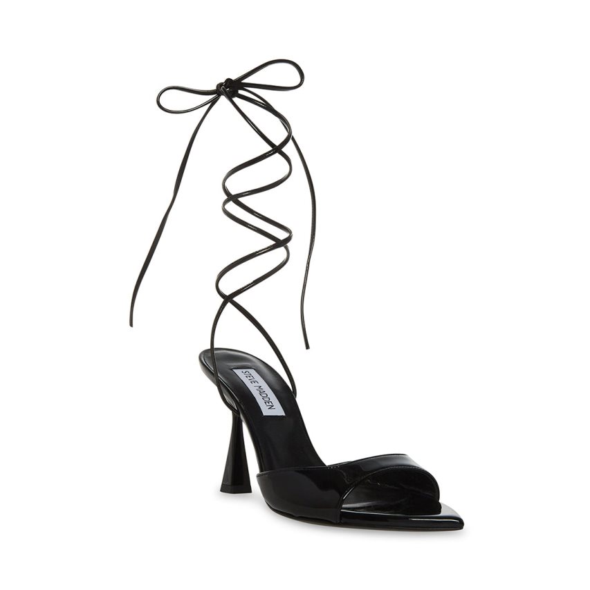 Steve Madden Melina Patent Sandaler med Hæl Dame Svarte | GHIQJ0281