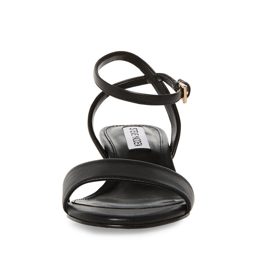 Steve Madden Nora Lær Sandaler med Hæl Dame Svarte | ACZXS9640