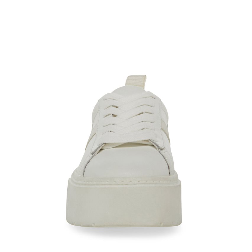 Steve Madden Rorri Lær Platform Sko Dame Hvite | DKNIM5378