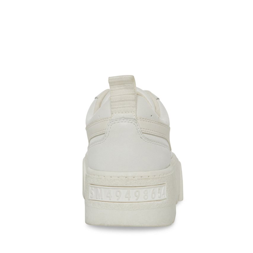 Steve Madden Rorri Lær Platform Sko Dame Hvite | DKNIM5378