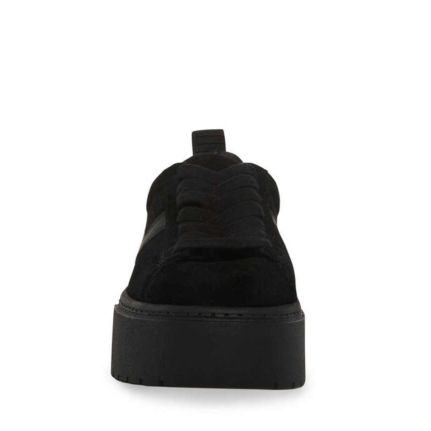 Steve Madden Rorri Semsket Skinn Platform Sko Dame Svarte | AJHUO6124
