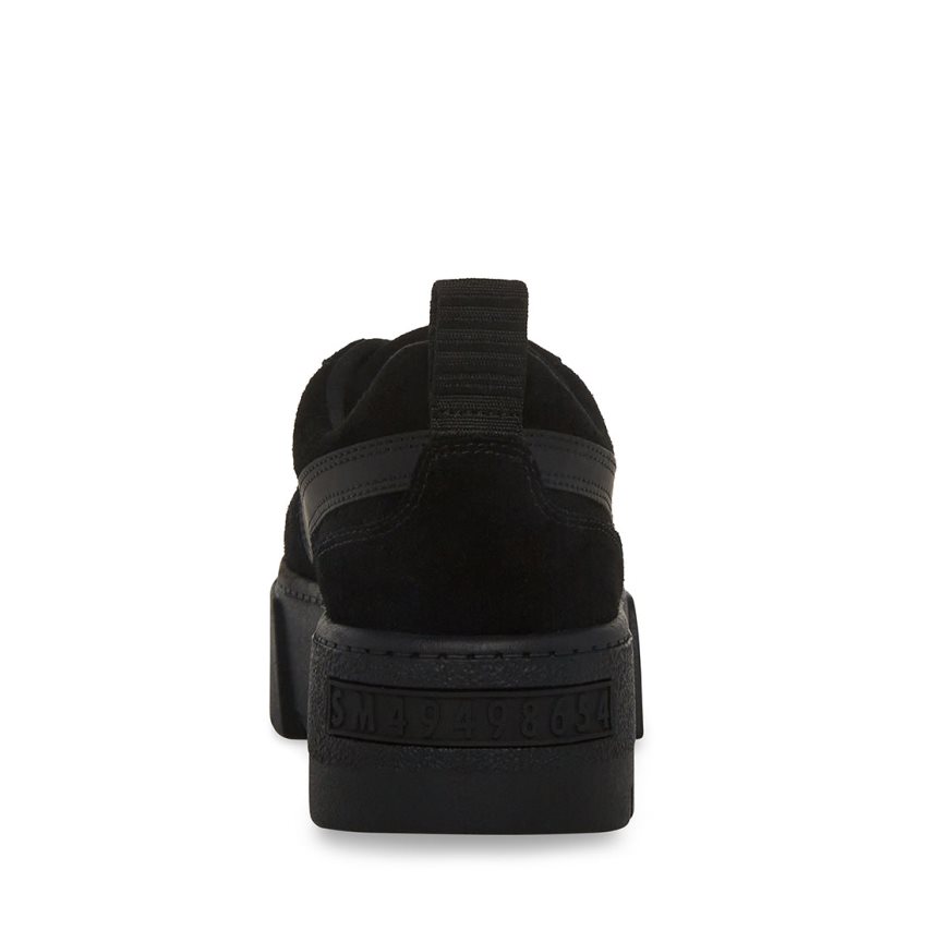 Steve Madden Rorri Semsket Skinn Platform Sko Dame Svarte | AJHUO6124