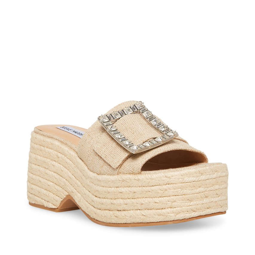 Steve Madden Solana Natural Platåsandaler Dame Beige | HXMWB7920