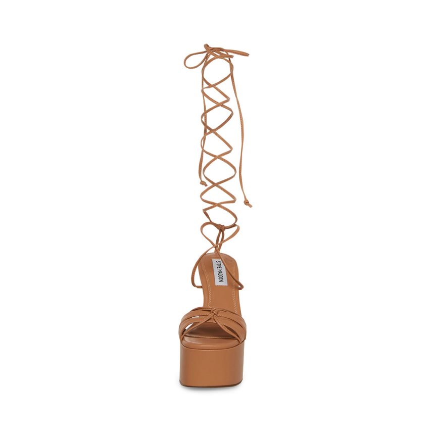 Steve Madden Yasmyn Natural Sandaler med Hæl Dame Brune | OWFRP0634