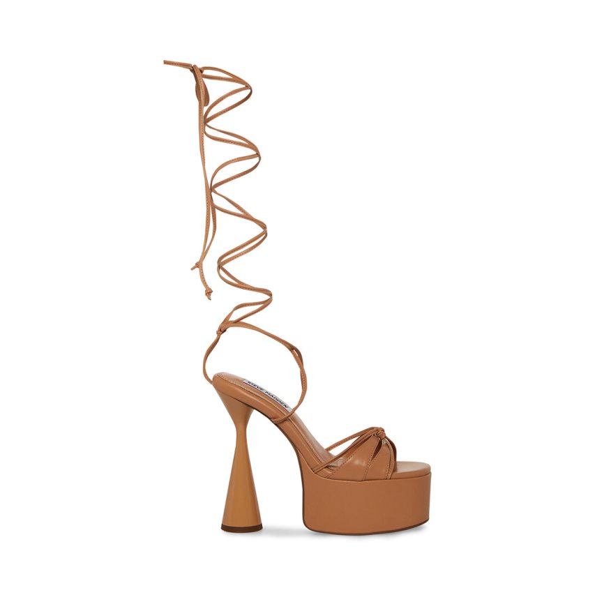 Steve Madden Yasmyn Natural Sandaler med Hæl Dame Brune | OWFRP0634