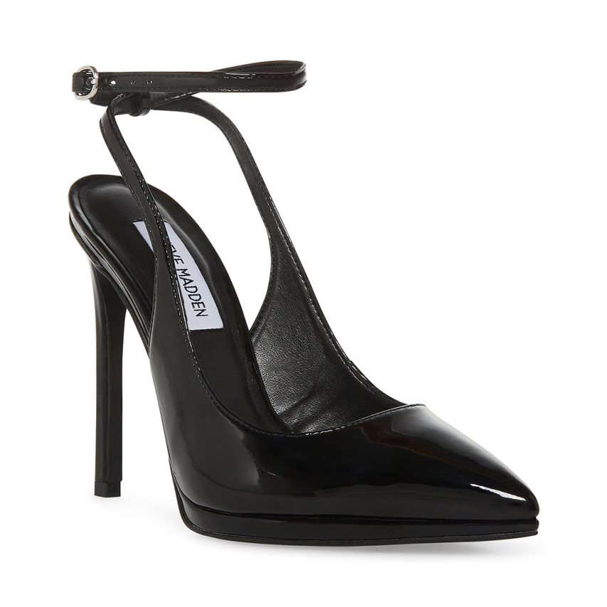 Steve Madden Zayla Patent Høye Hæler Dame Svarte | PGWZM3146