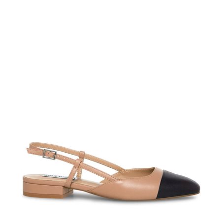 Steve Madden Belinda Lær Mules Sko Dame Beige Svarte | ZTKJQ8170