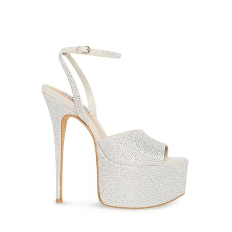 Steve Madden Ria Sandaler med Hæl Dame Sølv | KHMCQ3286