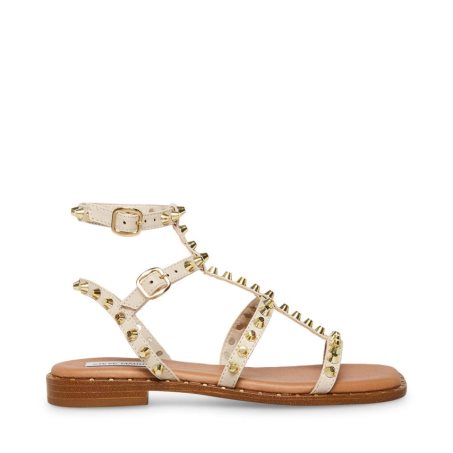 Steve Madden Sunnie Flate Sandaler Dame Beige | KWBZQ5186